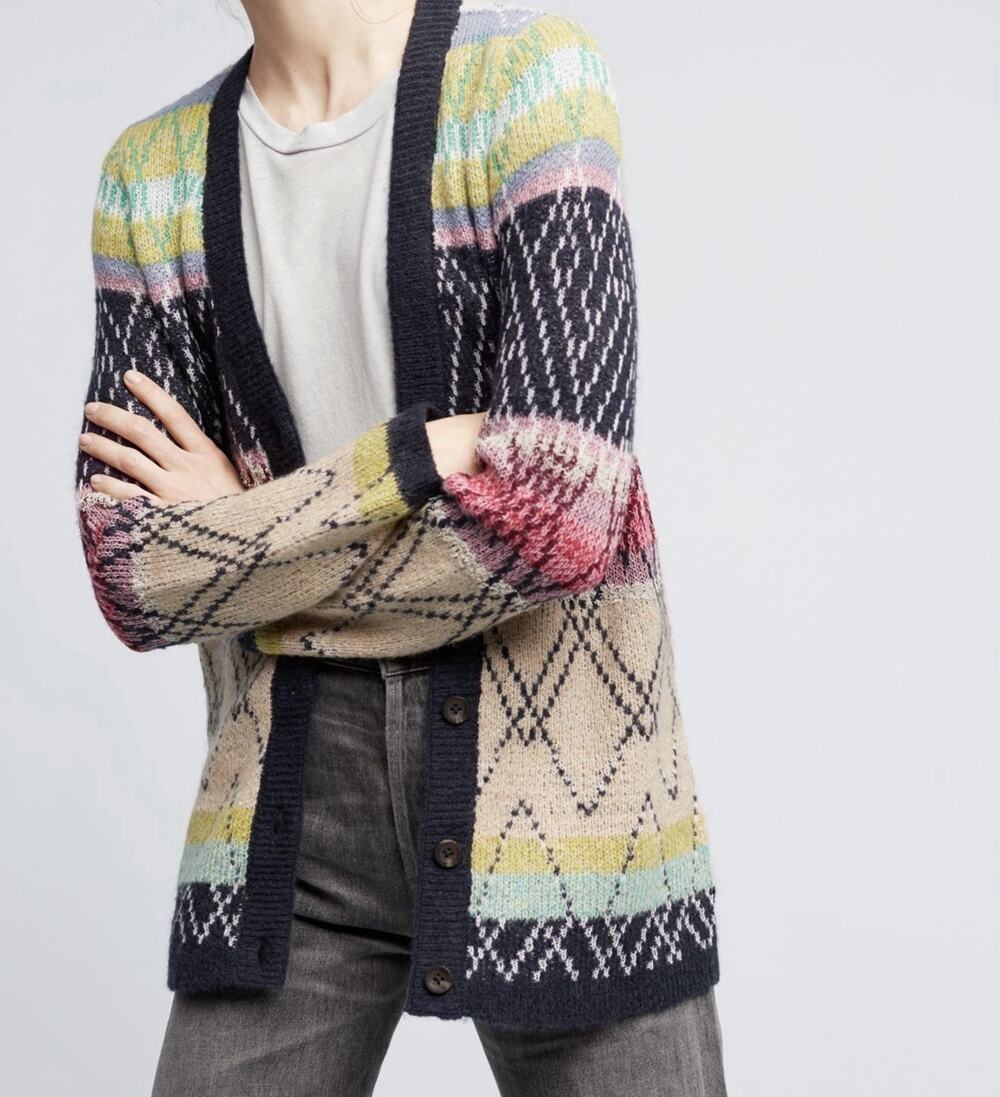 Sparrow Anthropologie Quenby Cardigan Sweater Cashmere Lambswool Blend M